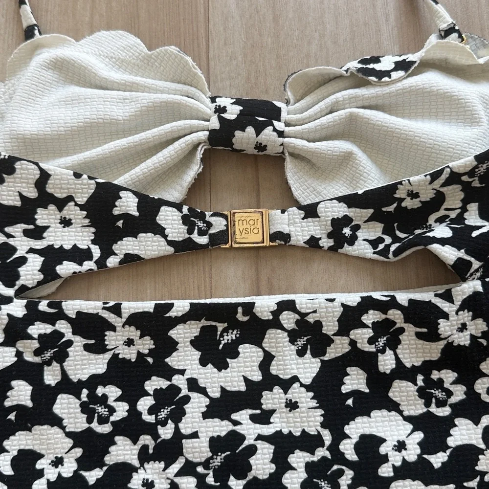Marysia Swim Floral Black and White Swimsuit